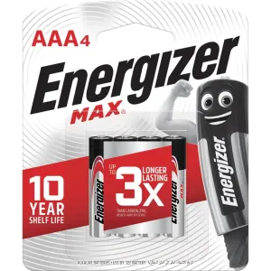 Energizer Batteries Max Alkaline E-92 BP 4 - AAA - (Pack of 4)