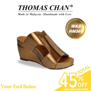 [EXTRA 20% off at cart] Diamond H-Strap Glossy Wedges