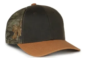 NEW - Rugged Weathered Cotton and Camo Mesh Back Cap