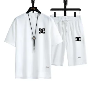 Two Piece Set Casual T-Shirt and Shorts Men's Fashion Street Wear